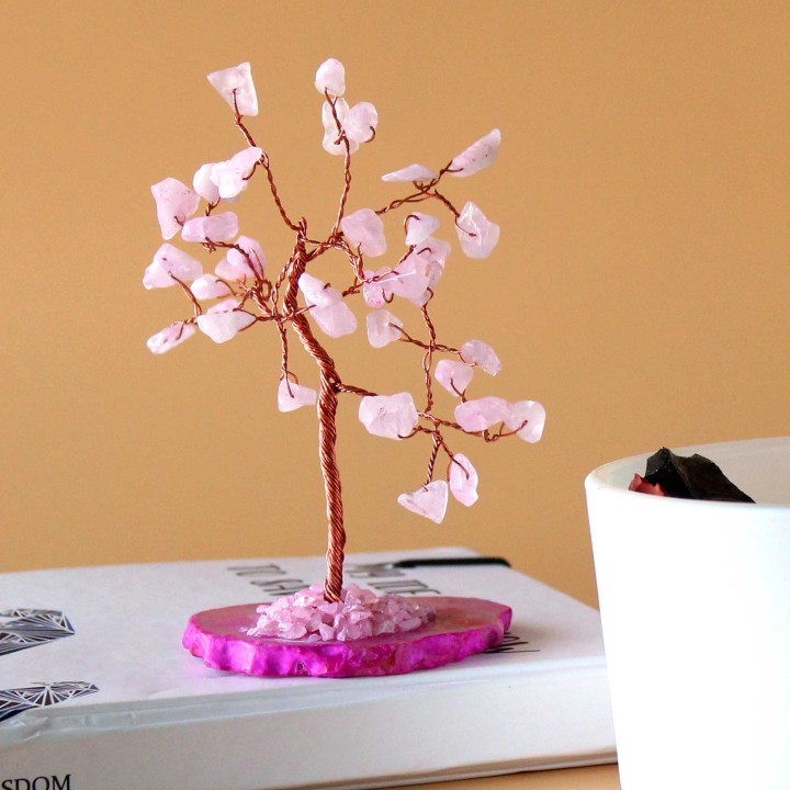 Arbre de Vie / Arbre à gemmes - Quartz Rose