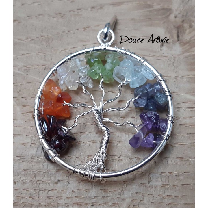 Pendentif Arbre de vie 7 chakras