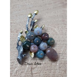 Broche Arbuste en Agate mousse