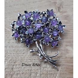 Broche Bouquet de fleurs en Améthyste