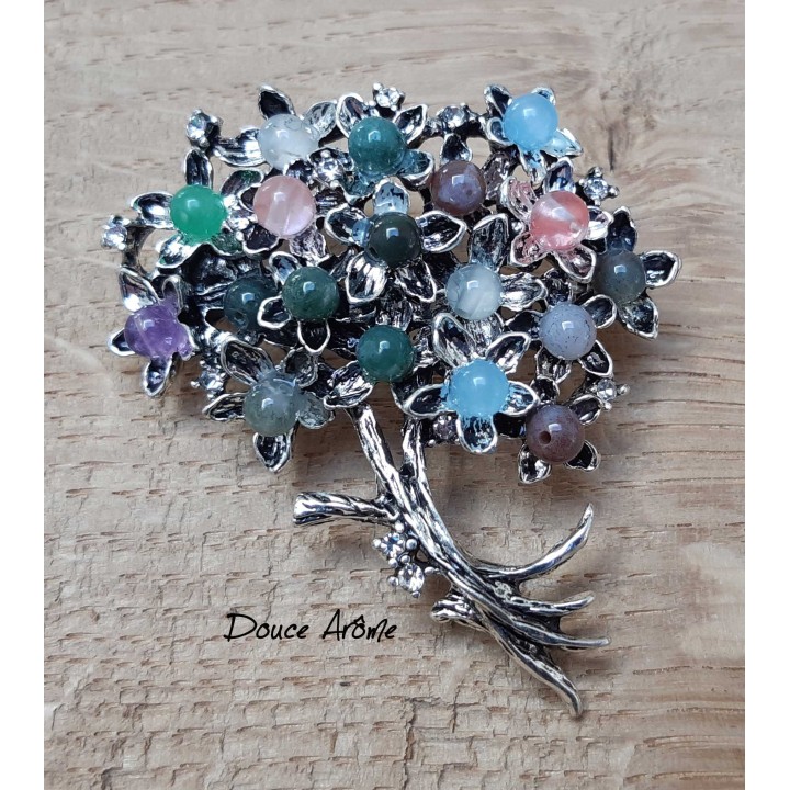 Broche Bouquet de fleurs Multi-pierres