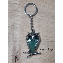 Porte-clé chouette / hibou en Aventurine