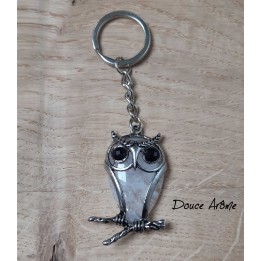 Porte-clé chouette / hibou en Cristal de Roche