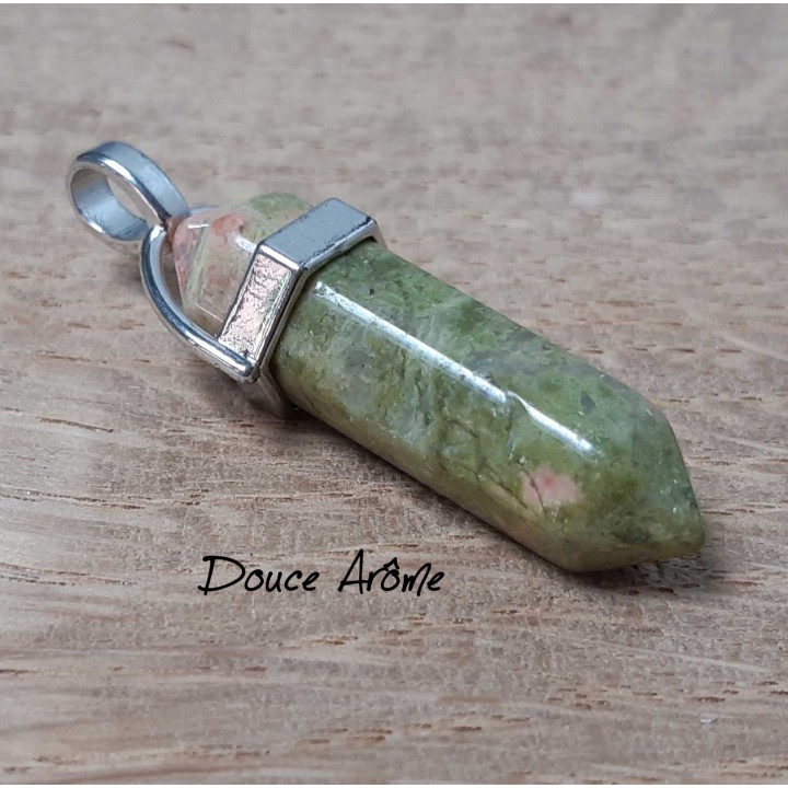 Pendentif hexagonal Unakite
