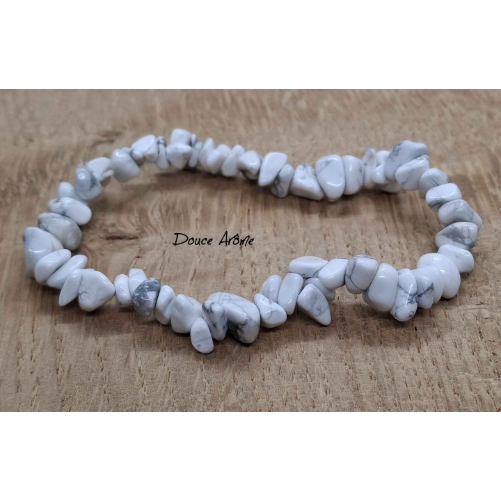 Bracelet en Eclat de Pierre Jaspe Blanc