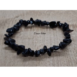 Bracelet en Eclats de Pierre Agate noire