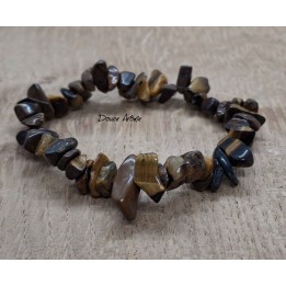 Bracelet en Eclats de Pierre d'Oeil du Tigre Doré