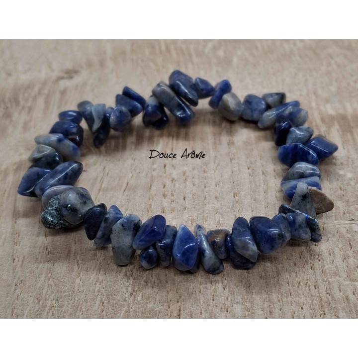 Bracelet en Eclats de Pierre de Sodalite