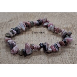 Bracelet en Eclats de Pierre de Rhodonite