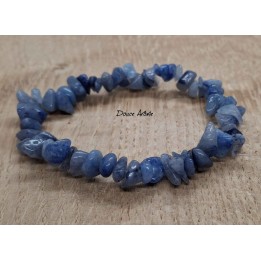 Bracelet en Eclats de Pierre d'Aventurine bleue