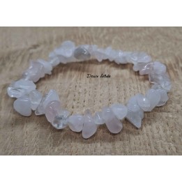 Bracelet en Eclats de Pierre de Quartz rose