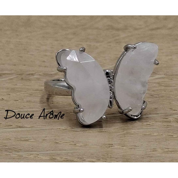 Bague Papillon en Quartz Rose