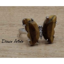 Bague Papillon en Oeil du Tigre