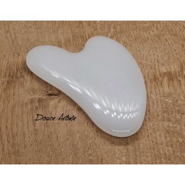 Gua Sha en pierre de Jade blanche