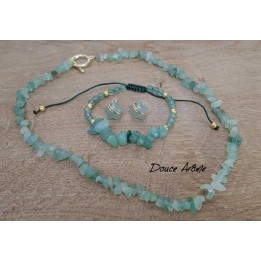 Parure Eclats de pierres d'Aventurine