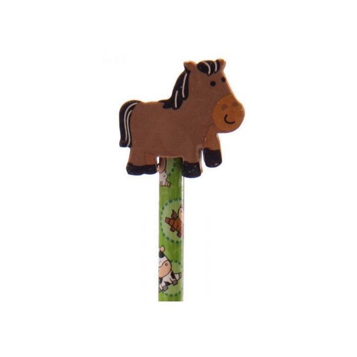 Crayons avec gomme - Animaux de la ferme
