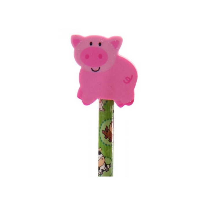 Crayons avec gomme - Animaux de la ferme