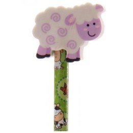 Crayons avec gomme - Animaux de la ferme