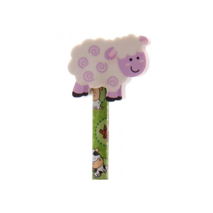 Crayons avec gomme - Animaux de la ferme